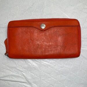 Rebecca Minkoff Luma large orange leather zip around wallet